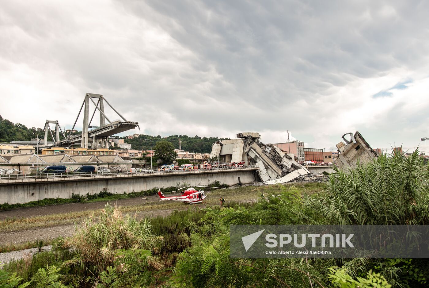 Highway bridge collapses in Genoa
