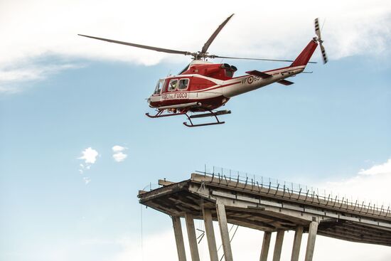 Highway bridge collapses in Genoa