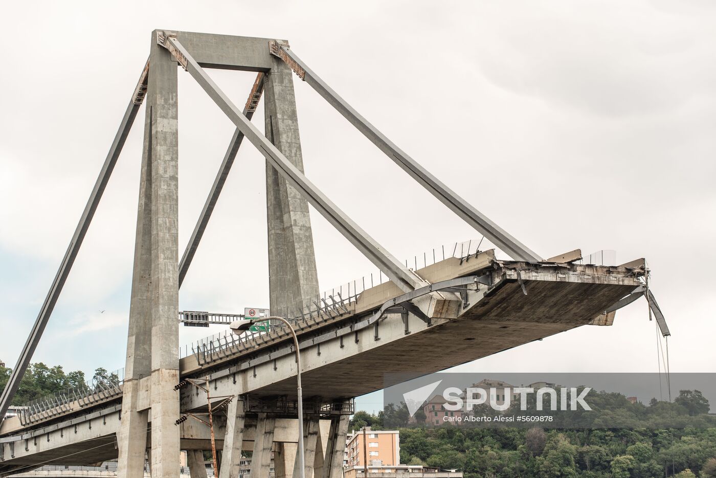 Highway bridge collapses in Genoa