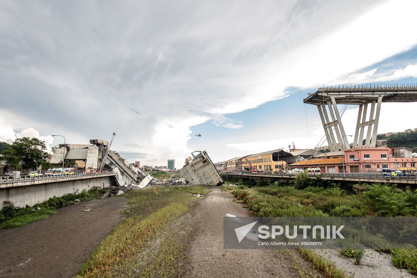 Highway bridge collapses in Genoa