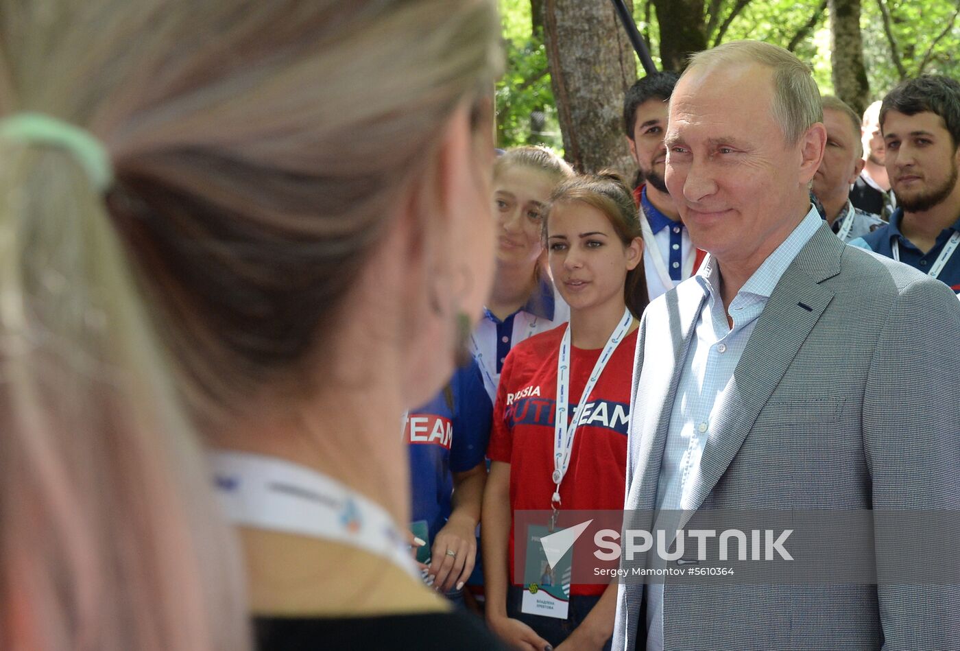 President Vladimir Putin attends 2018 Mashuk Youth Forum