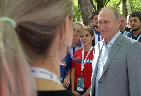 President Vladimir Putin attends 2018 Mashuk Youth Forum