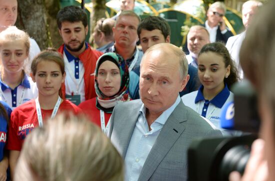 President Vladimir Putin attends 2018 Mashuk Youth Forum