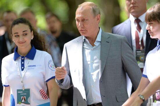 President Vladimir Putin attends 2018 Mashuk Youth Forum