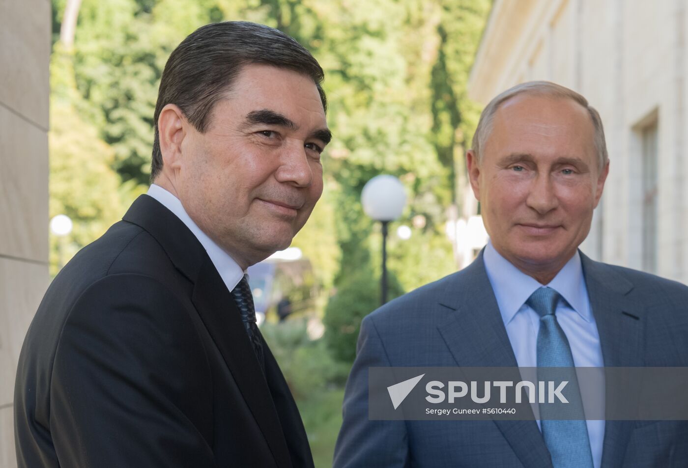 Russian President Vladimir Putin meets with President of Turkmenistan Gurbanguly Berdimuhamedov