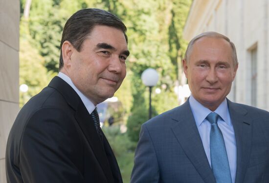 Russian President Vladimir Putin meets with President of Turkmenistan Gurbanguly Berdimuhamedov