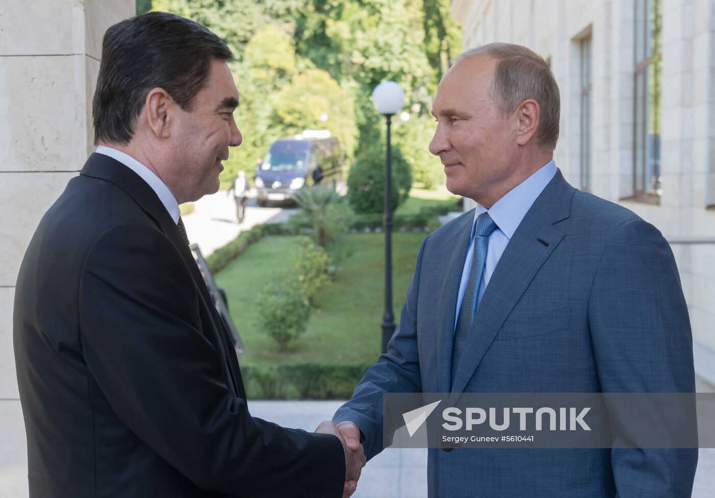 Russian President Vladimir Putin meets with President of Turkmenistan Gurbanguly Berdimuhamedov