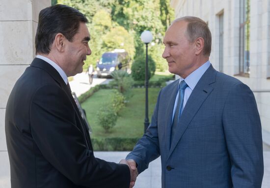 Russian President Vladimir Putin meets with President of Turkmenistan Gurbanguly Berdimuhamedov