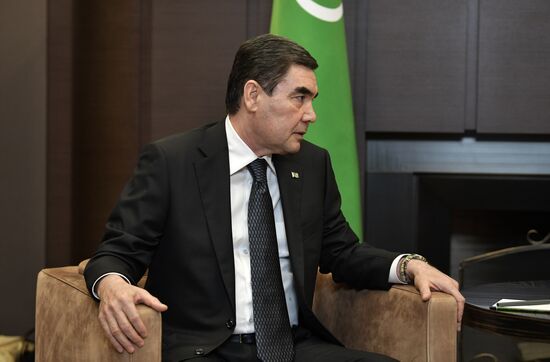 Russian President Vladimir Putin meets with President of Turkmenistan Gurbanguly Berdimuhamedov