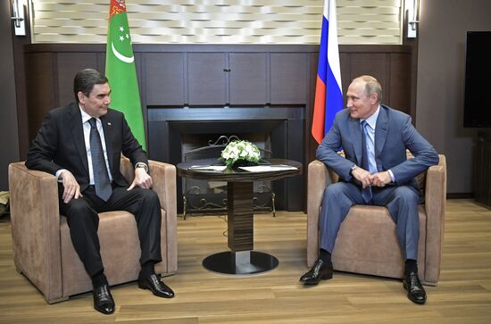 Russian President Vladimir Putin meets with President of Turkmenistan Gurbanguly Berdimuhamedov