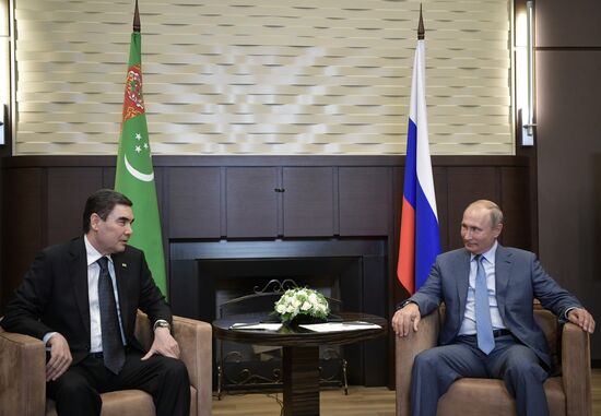Russian President Vladimir Putin meets with President of Turkmenistan Gurbanguly Berdimuhamedov