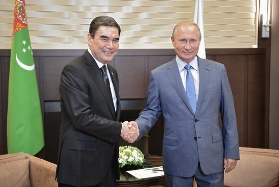 Russian President Vladimir Putin meets with President of Turkmenistan Gurbanguly Berdimuhamedov