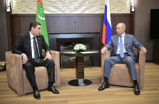 Russian President Vladimir Putin meets with President of Turkmenistan Gurbanguly Berdimuhamedov