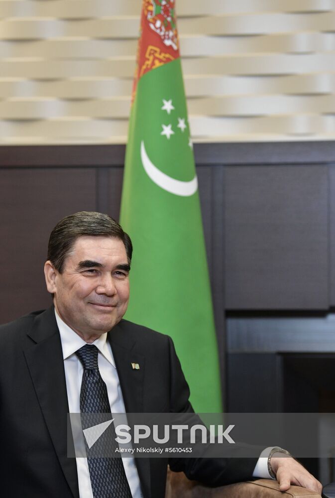 Russian President Vladimir Putin meets with President of Turkmenistan Gurbanguly Berdimuhamedov