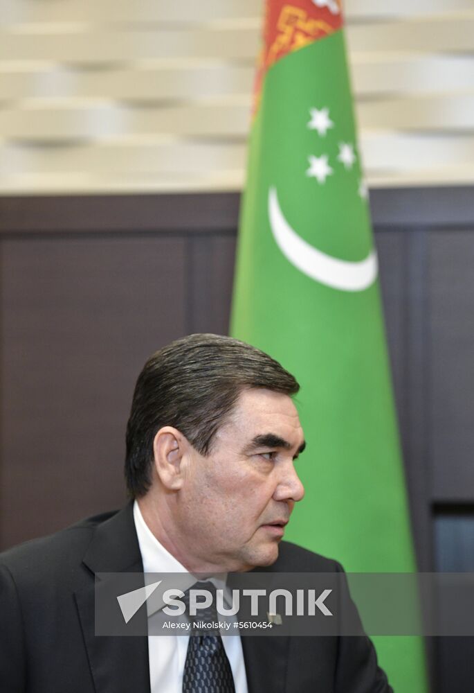 Russian President Vladimir Putin meets with President of Turkmenistan Gurbanguly Berdimuhamedov