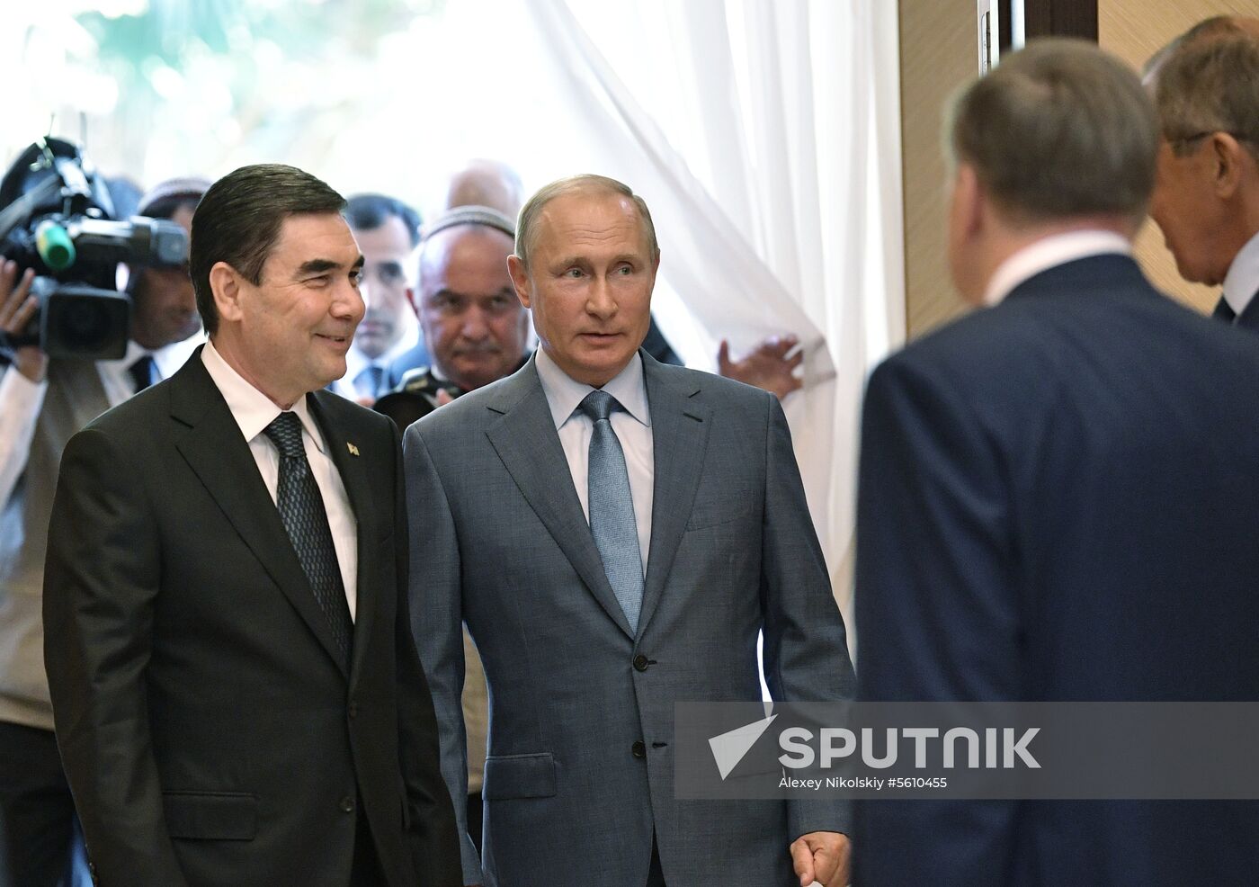 Russian President Vladimir Putin meets with President of Turkmenistan Gurbanguly Berdimuhamedov