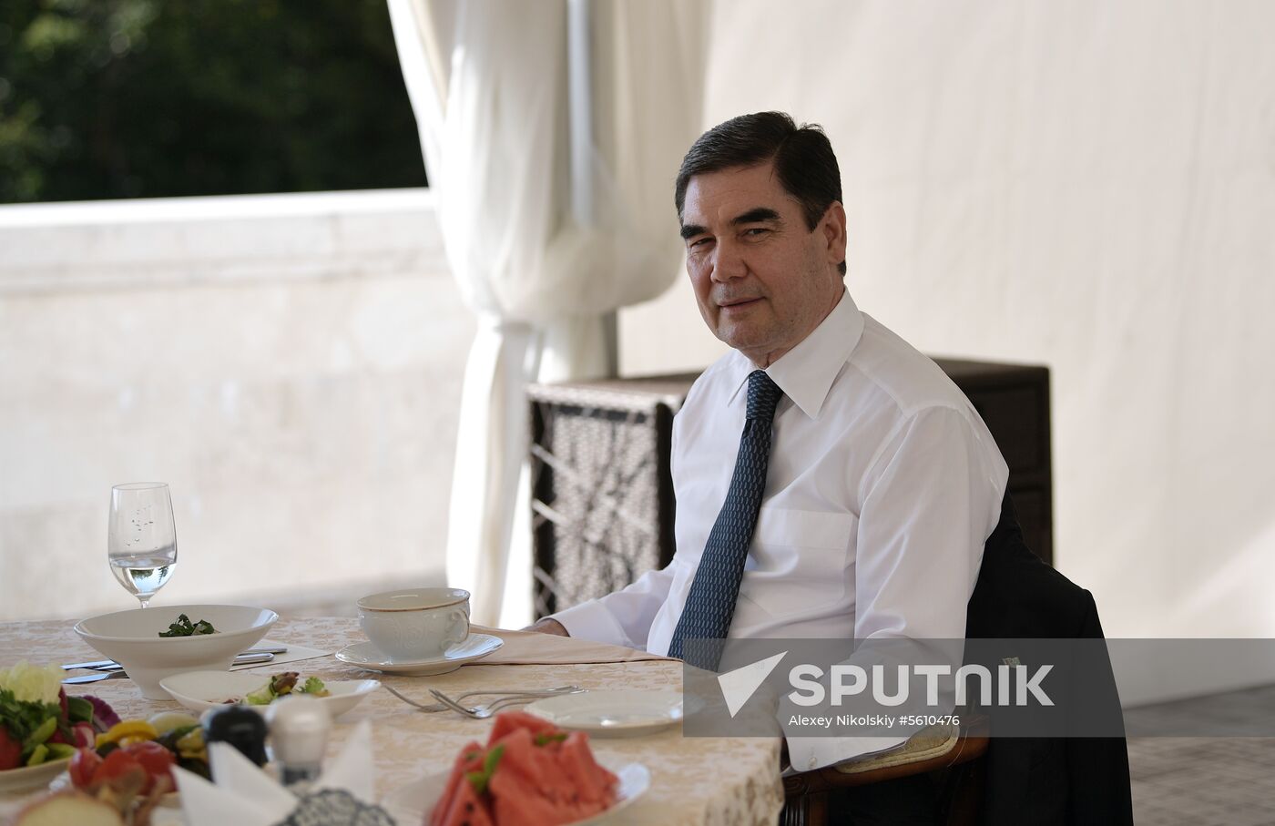Russian President Vladimir Putin meets with President of Turkmenistan Gurbanguly Berdimuhamedov
