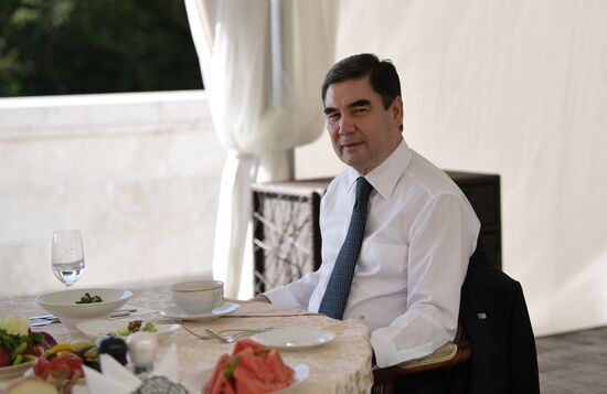 Russian President Vladimir Putin meets with President of Turkmenistan Gurbanguly Berdimuhamedov