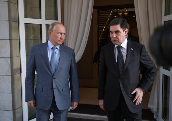 Russian President Vladimir Putin meets with President of Turkmenistan Gurbanguly Berdimuhamedov