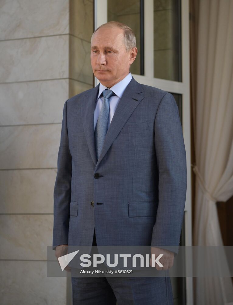 Russian President Vladimir Putin meets with President of Turkmenistan Gurbanguly Berdimuhamedov