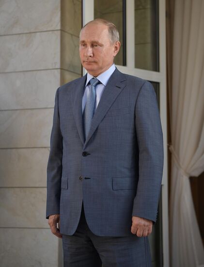 Russian President Vladimir Putin meets with President of Turkmenistan Gurbanguly Berdimuhamedov