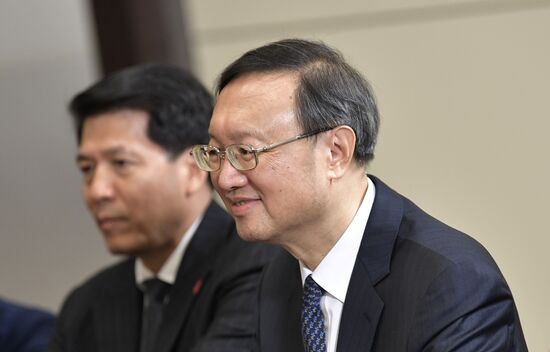 Russian President Vladimir Putin meets with Member of Politburo of Communist Party of China Yang Jiechi