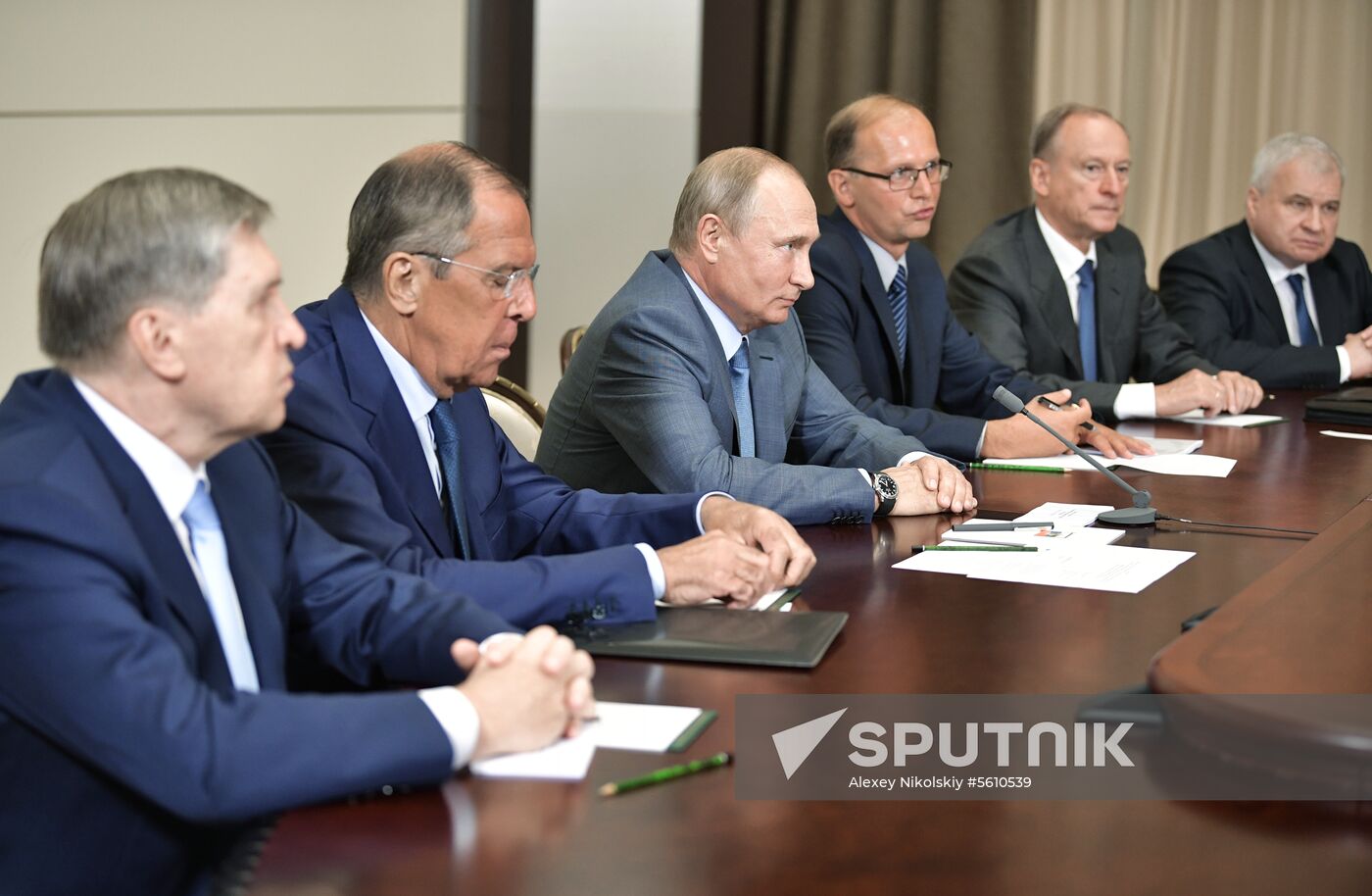 Russian President Vladimir Putin meets with Member of Politburo of Communist Party of China Yang Jiechi