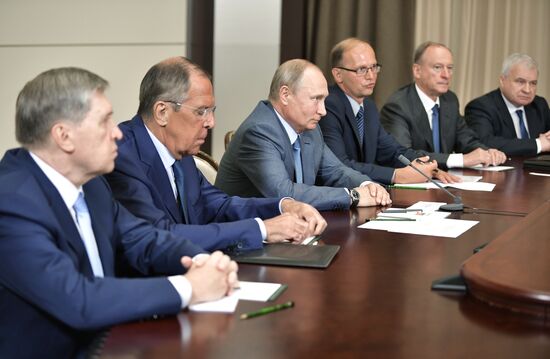 Russian President Vladimir Putin meets with Member of Politburo of Communist Party of China Yang Jiechi