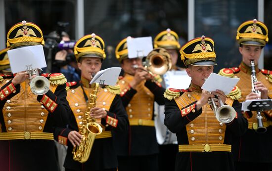 News conference on 11th Spasskaya Tower International Military Music Festival