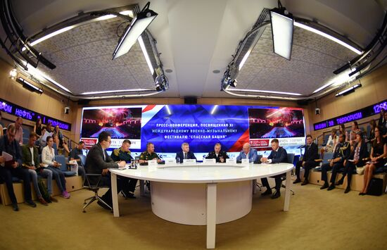 News conference on 11th Spasskaya Tower International Military Music Festival