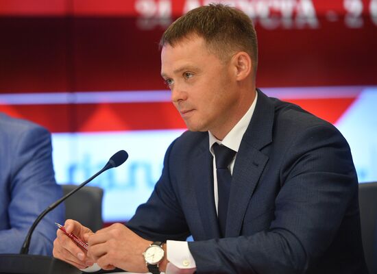 News conference on 11th Spasskaya Tower International Military Music Festival