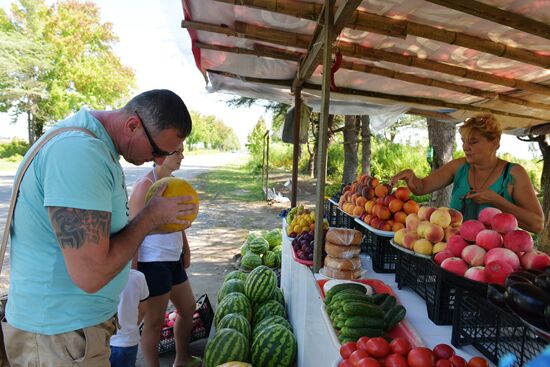 Street trade in Abkhazia