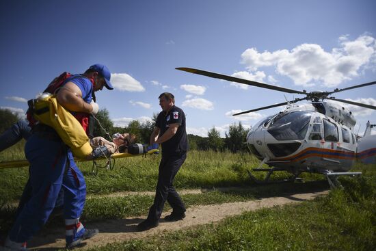 Demonstration by Moscow Department of Civil Defense, Emergencies and Fire Safety to mark Air Fleet Day
