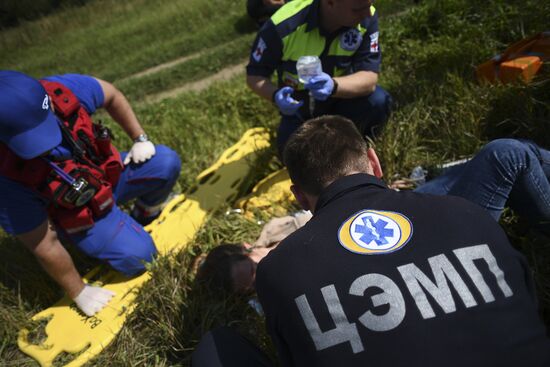 Demonstration by Moscow Department of Civil Defense, Emergencies and Fire Safety to mark Air Fleet Day