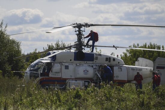 Demonstration by Moscow Department of Civil Defense, Emergencies and Fire Safety to mark Air Fleet Day