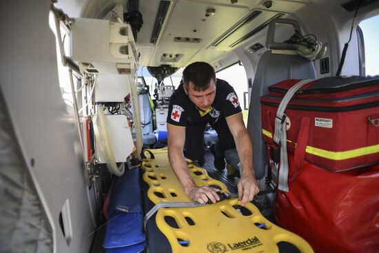 Demonstration by Moscow Department of Civil Defense, Emergencies and Fire Safety to mark Air Fleet Day