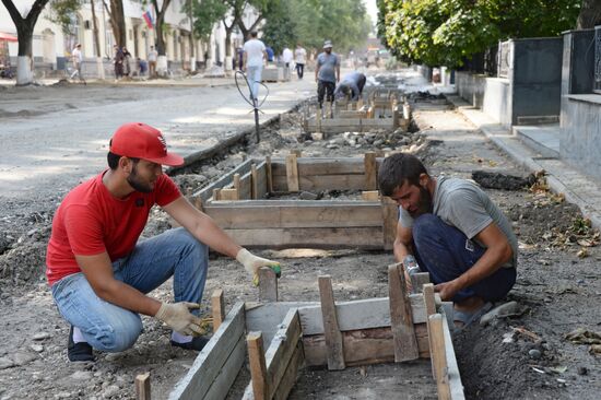 Street renovation in Grozny