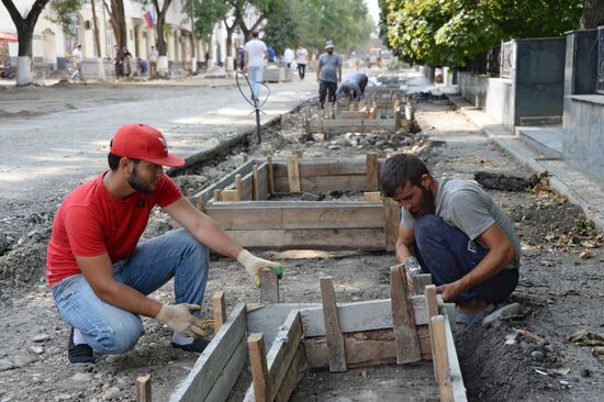Street renovation in Grozny