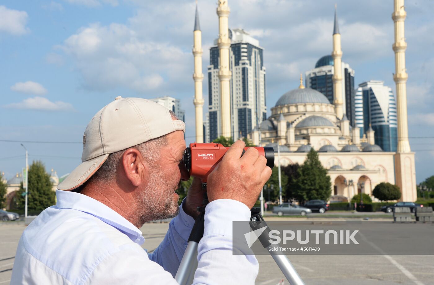 Street renovation in Grozny