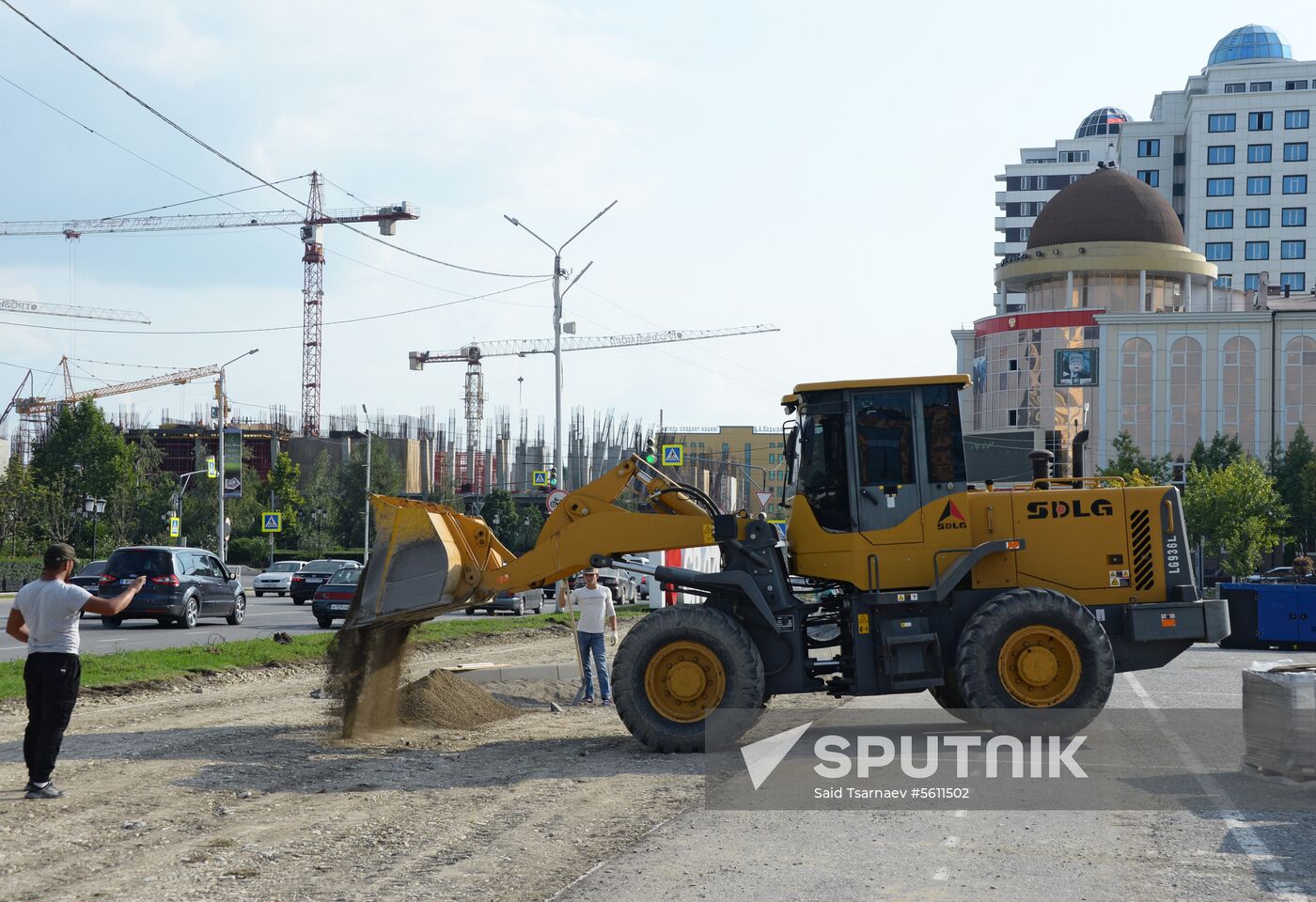 Street renovation in Grozny