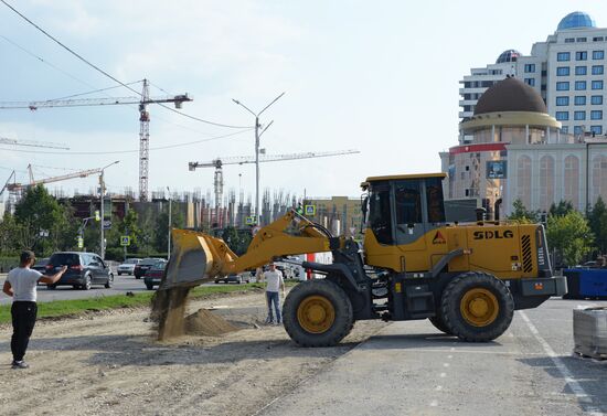 Street renovation in Grozny