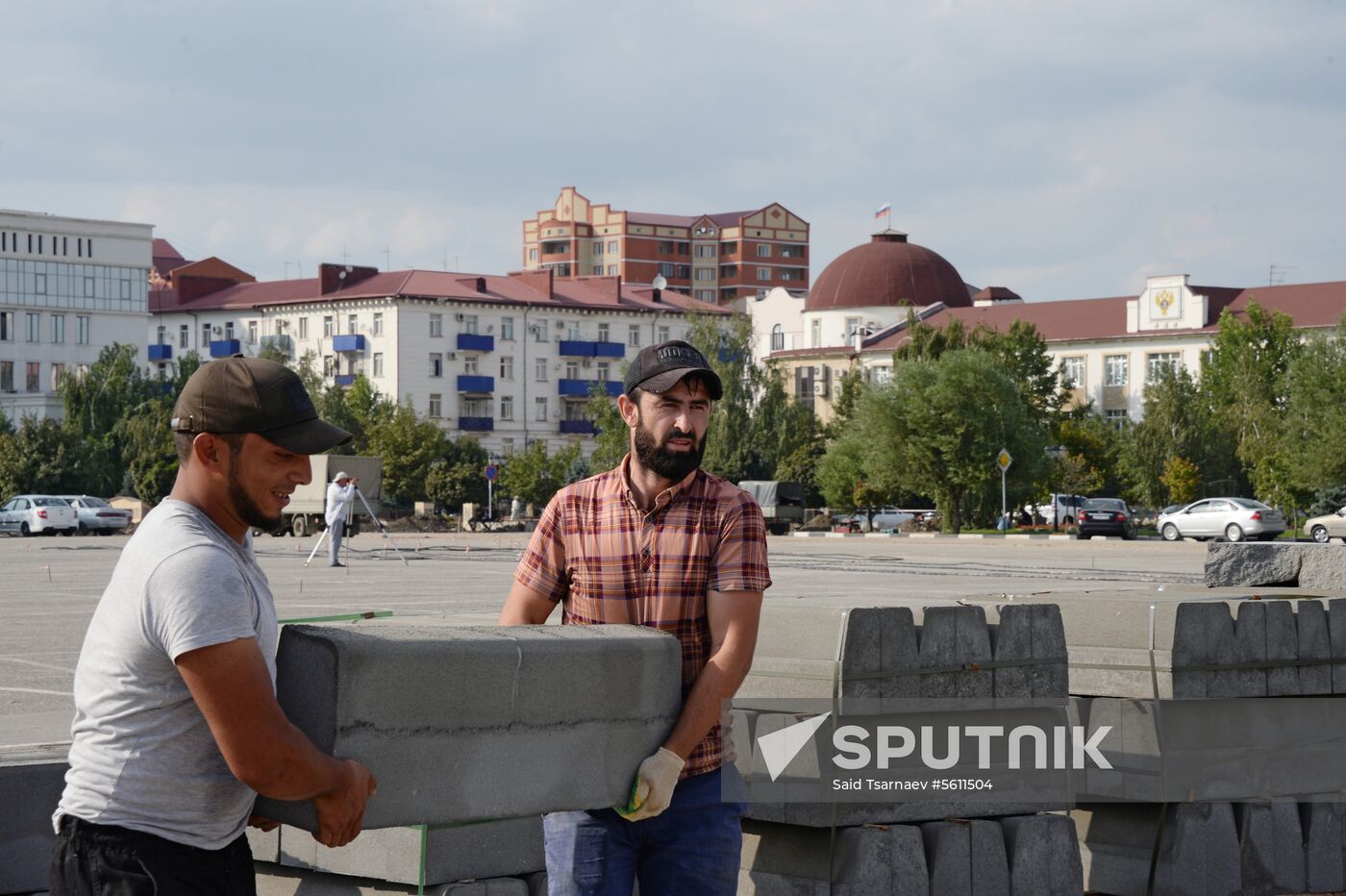 Street renovation in Grozny