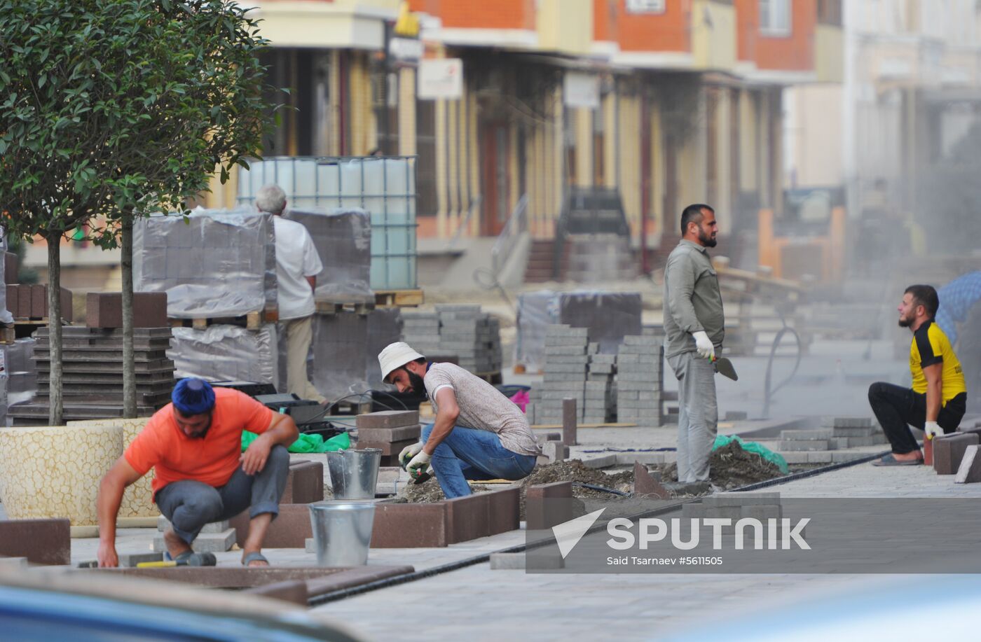 Street renovation in Grozny