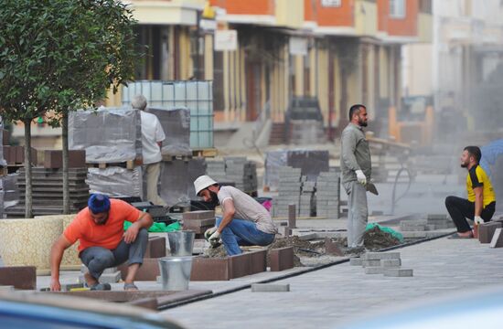 Street renovation in Grozny