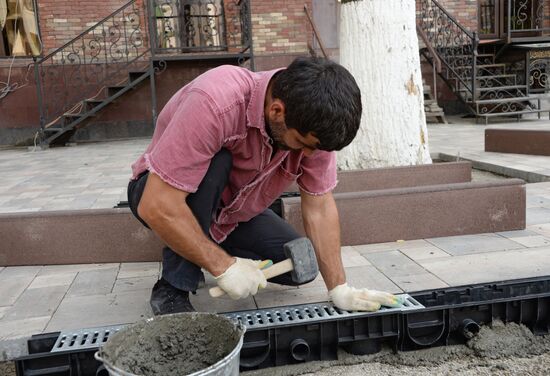 Street renovation in Grozny