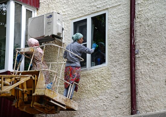 Street renovation in Grozny
