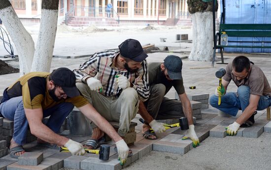 Street renovation in Grozny
