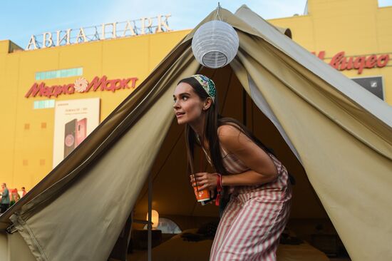 Glamping on Aviapark Mall's roof