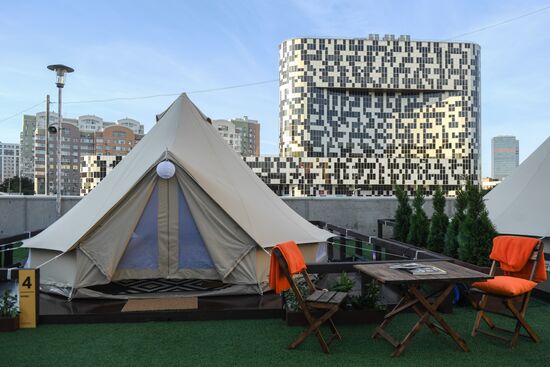 Glamping on Aviapark Mall's roof