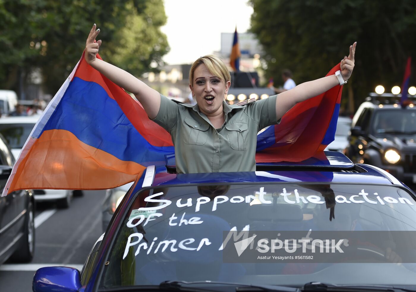 Rally on Nikol Pashinyan's 100 days as prime minister in Yerevan